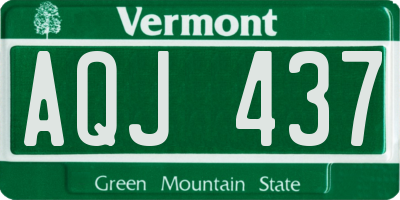 VT license plate AQJ437