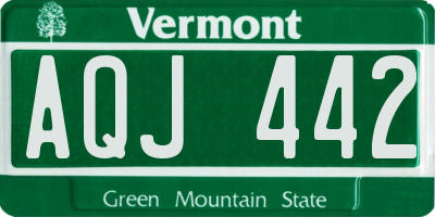 VT license plate AQJ442