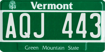 VT license plate AQJ443