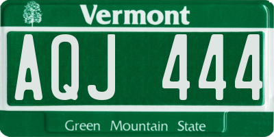 VT license plate AQJ444