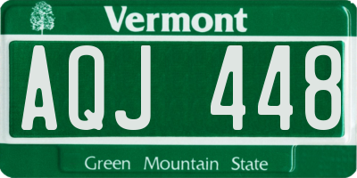 VT license plate AQJ448
