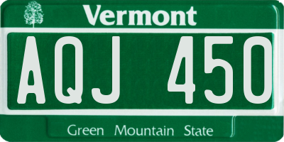 VT license plate AQJ450