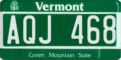 VT license plate AQJ468