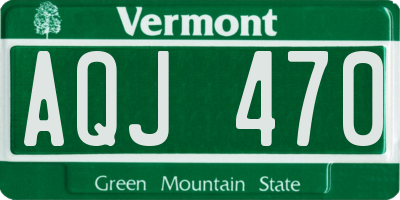 VT license plate AQJ470