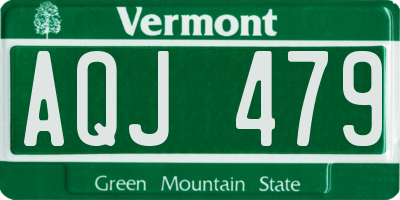 VT license plate AQJ479