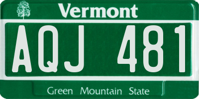 VT license plate AQJ481