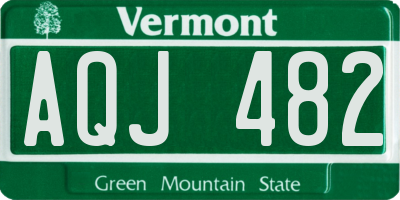 VT license plate AQJ482