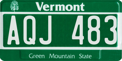 VT license plate AQJ483