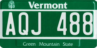 VT license plate AQJ488