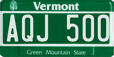 VT license plate AQJ500