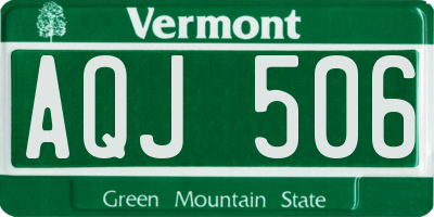 VT license plate AQJ506