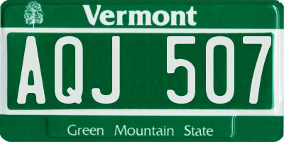 VT license plate AQJ507