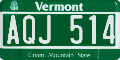 VT license plate AQJ514