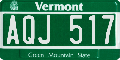 VT license plate AQJ517