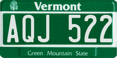 VT license plate AQJ522