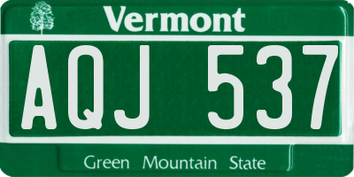 VT license plate AQJ537