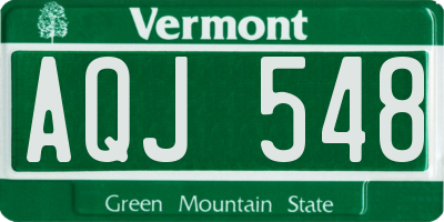 VT license plate AQJ548