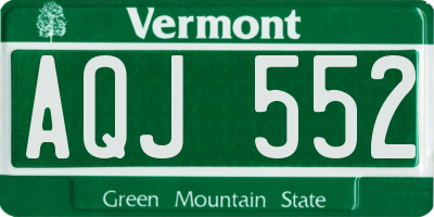 VT license plate AQJ552
