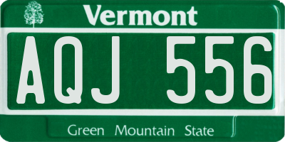 VT license plate AQJ556