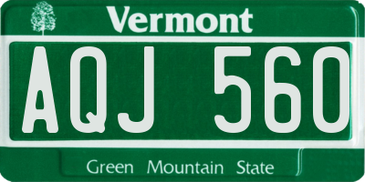 VT license plate AQJ560