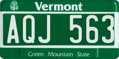 VT license plate AQJ563