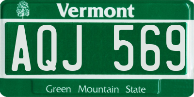 VT license plate AQJ569