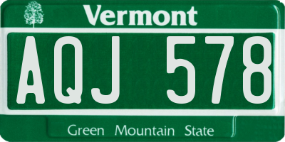 VT license plate AQJ578