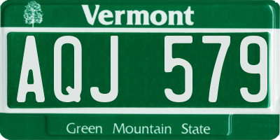 VT license plate AQJ579