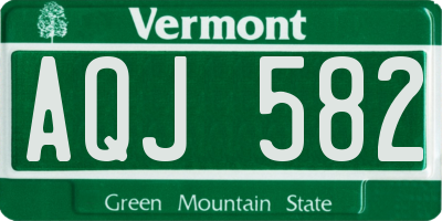 VT license plate AQJ582