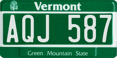 VT license plate AQJ587