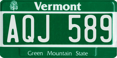 VT license plate AQJ589