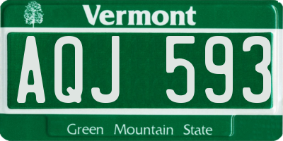VT license plate AQJ593