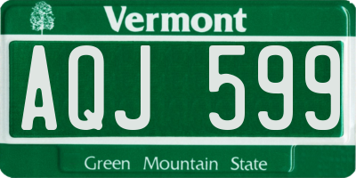 VT license plate AQJ599