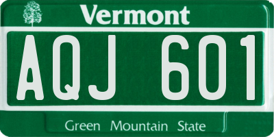 VT license plate AQJ601