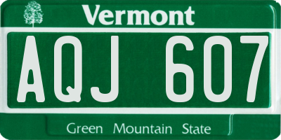 VT license plate AQJ607