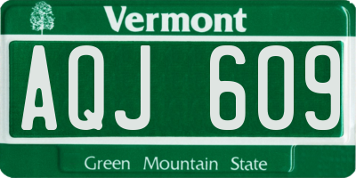 VT license plate AQJ609