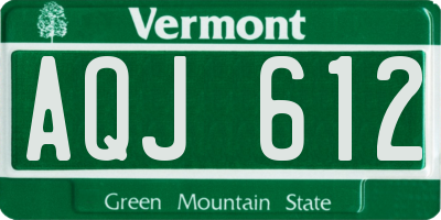 VT license plate AQJ612