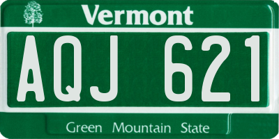 VT license plate AQJ621