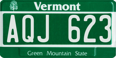 VT license plate AQJ623
