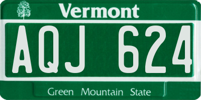 VT license plate AQJ624