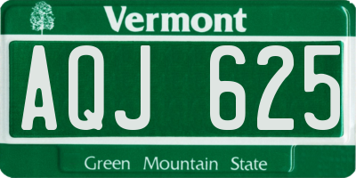 VT license plate AQJ625