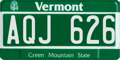 VT license plate AQJ626