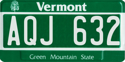 VT license plate AQJ632