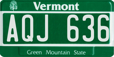 VT license plate AQJ636