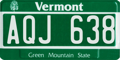 VT license plate AQJ638