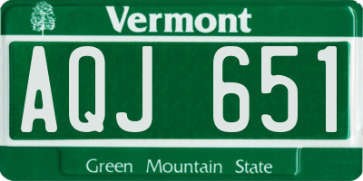 VT license plate AQJ651