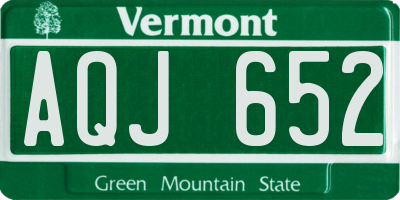 VT license plate AQJ652