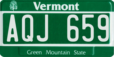 VT license plate AQJ659