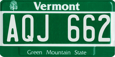 VT license plate AQJ662