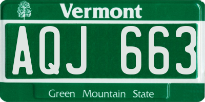 VT license plate AQJ663